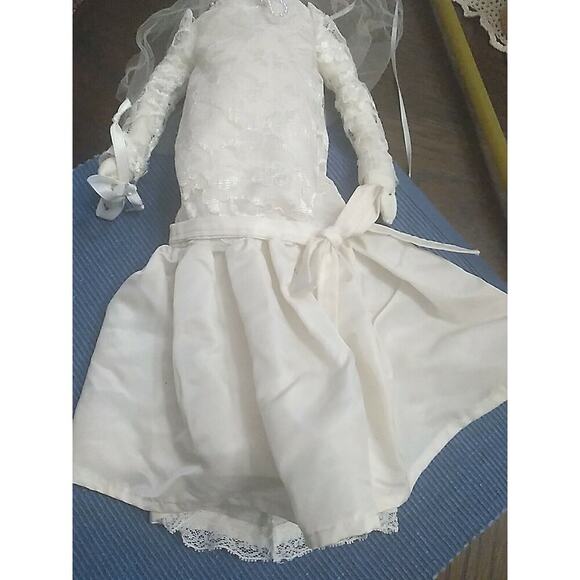 Handmade Cloth Bride Doll 16” Painted Features - Picture 5 of 7